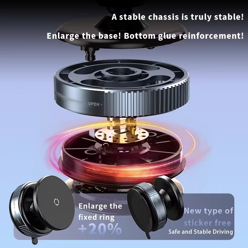 Solid Stand - 360° Magnetic Car Phone Holder With Strong Suction Base