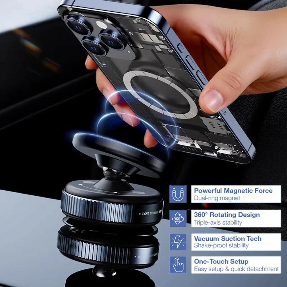 Solid Stand - 360° Magnetic Car Phone Holder With Strong Suction Base