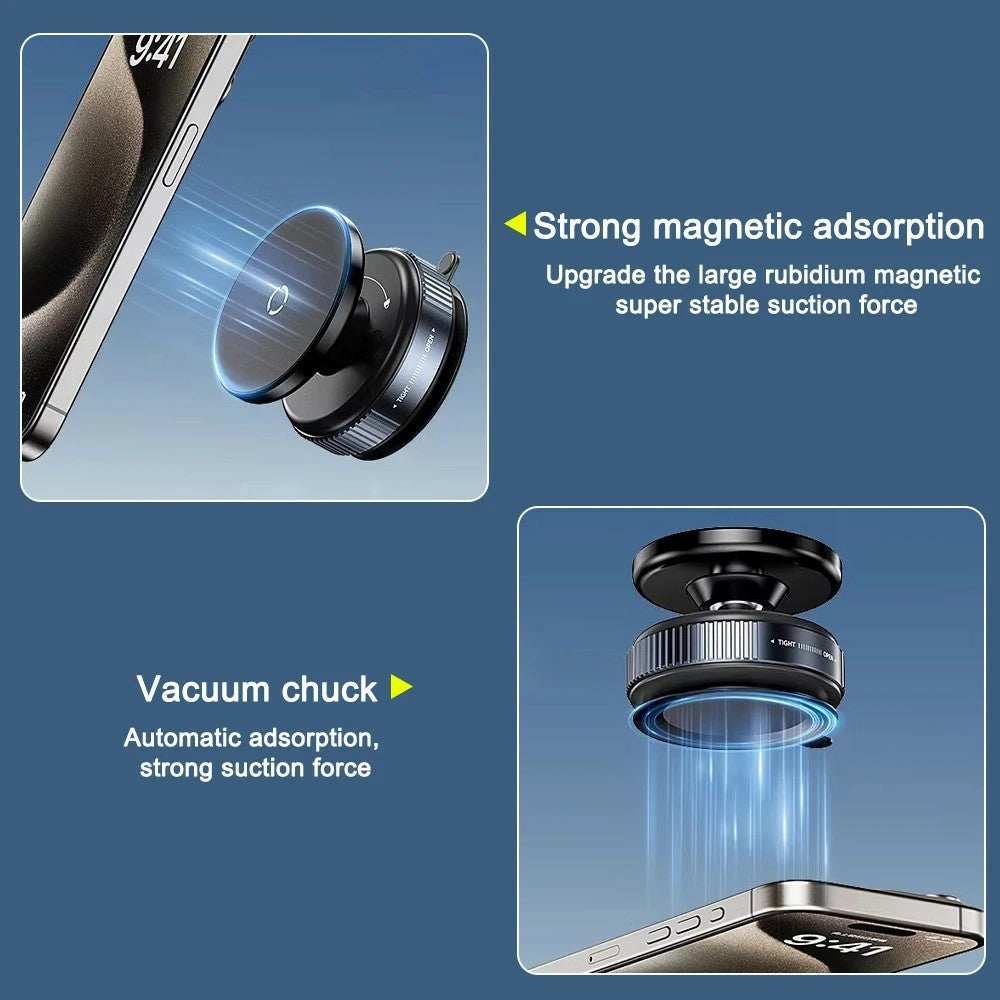 Solid Stand - 360° Magnetic Car Phone Holder With Strong Suction Base